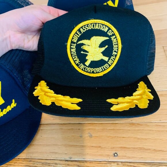 Lot of 3 Trucker NAVY Hats Caps and 1 NRA Hat - Picture 3 of 13